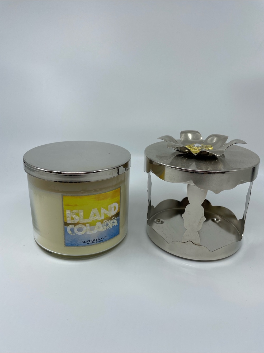Island Colada candle and holder